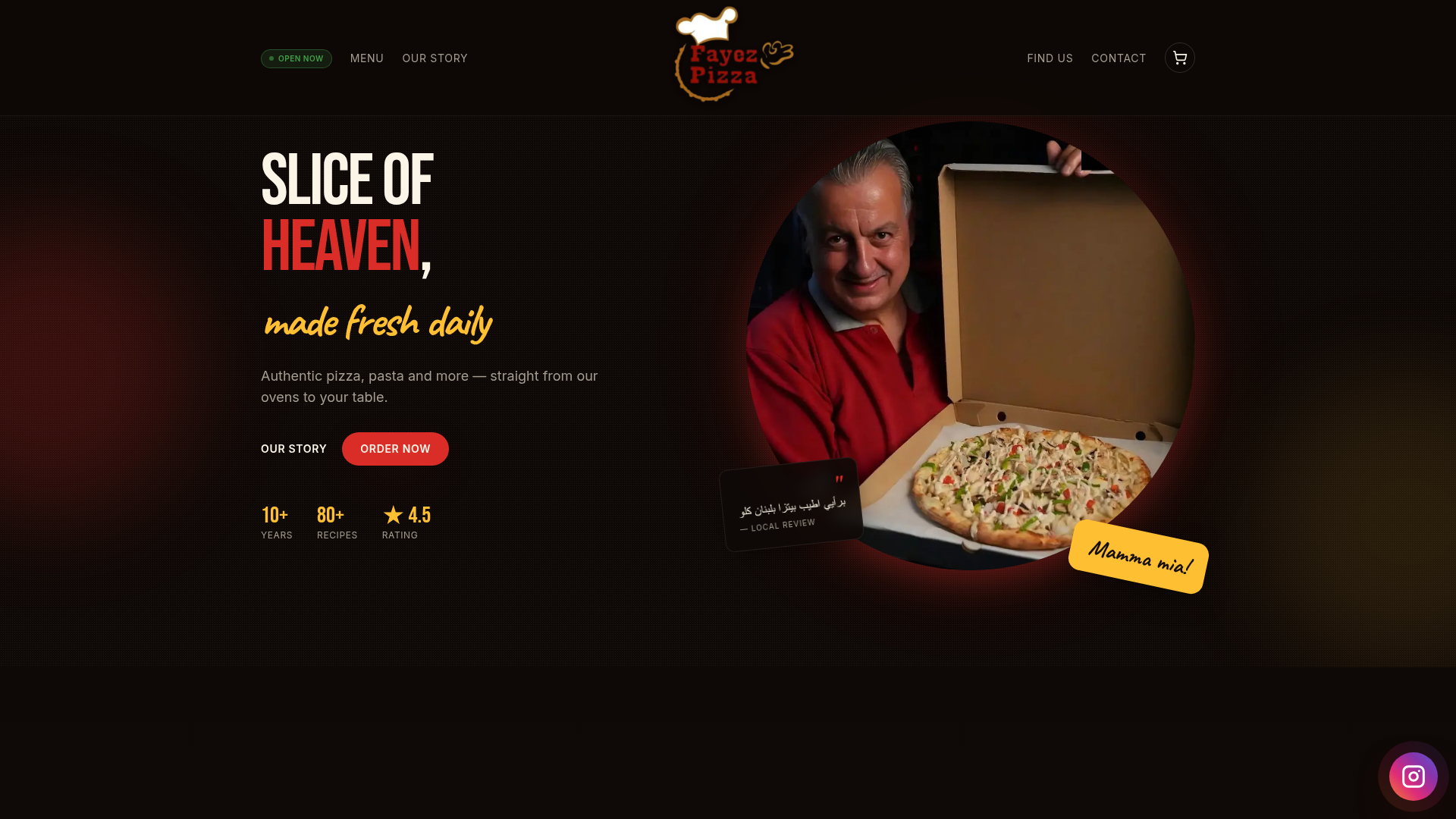Fayez Pizza website preview